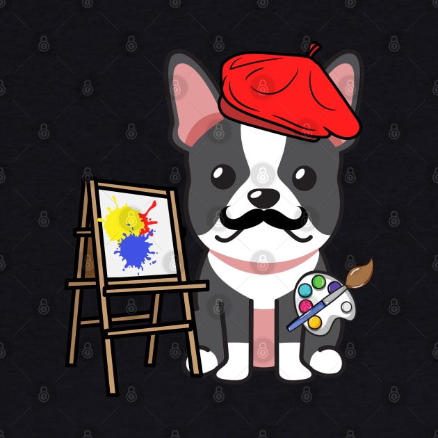 Funny french bulldog is a painter by Pet Station